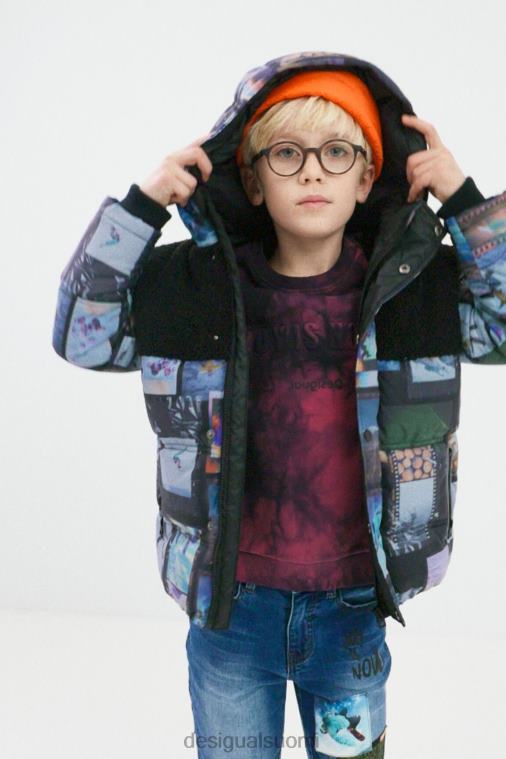 pehmustettu valokuvakollaasitakki Desigual poika F4V041765 vaatetus