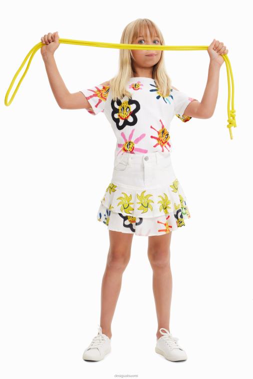 aurinkoröyhelöinen farkkuminihame Desigual tyttö F4V041815 vaatetus