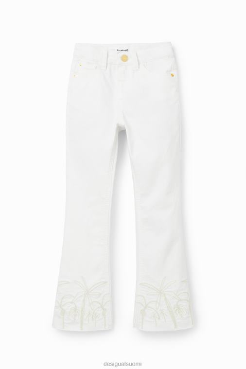 brodeeratut pitkät levenevät farkut Desigual tyttö F4V041850 vaatetus