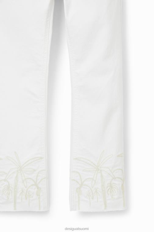 brodeeratut pitkät levenevät farkut Desigual tyttö F4V041850 vaatetus