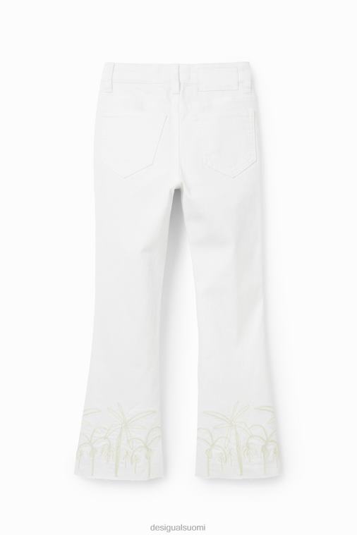 brodeeratut pitkät levenevät farkut Desigual tyttö F4V041850 vaatetus