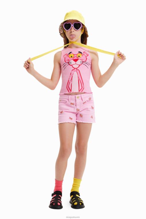 pinkki panther farkkushortsit Desigual tyttö F4V041884 vaatetus