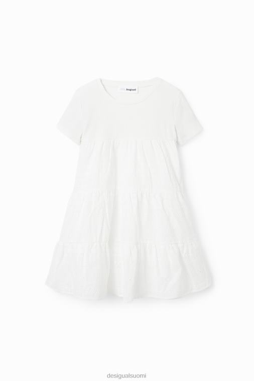 sveitsiläinen brodeerattu yhdistelmämekko Desigual tyttö F4V041155 vaatetus