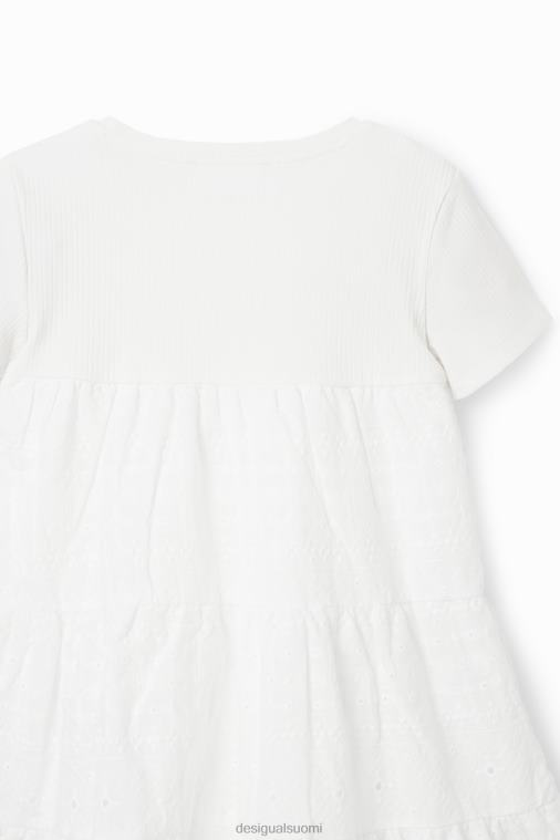 sveitsiläinen brodeerattu yhdistelmämekko Desigual tyttö F4V041155 vaatetus