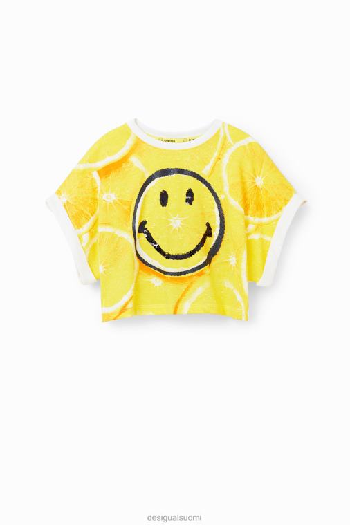 hymiö sitruunarajattu t-paita Desigual tyttö F4V041805 vaatetus