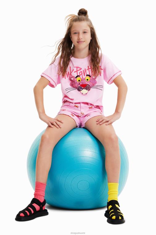 paljetoitu vaaleanpunainen pantteri t-paita Desigual tyttö F4V041798 vaatetus