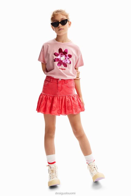 paljetteilla kukkainen t-paita Desigual tyttö F4V041740 vaatetus