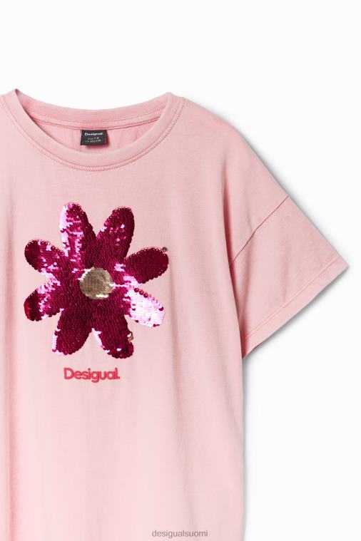 paljetteilla kukkainen t-paita Desigual tyttö F4V041740 vaatetus