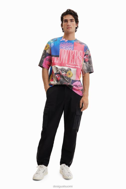 tilkkutäytteiset cargo-housut Desigual miehet F4V041650 vaatetus