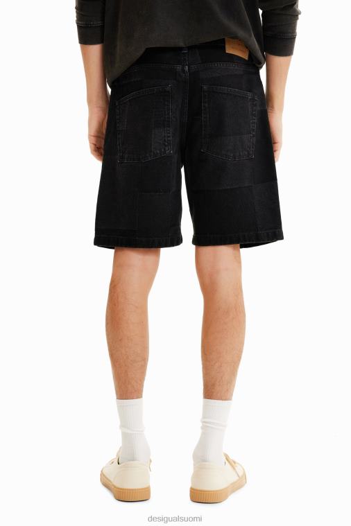 tilkkuväriset jacquard-farkkushortsit Desigual miehet F4V041680 vaatetus