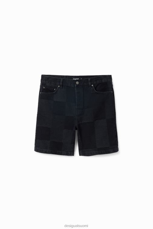 tilkkuväriset jacquard-farkkushortsit Desigual miehet F4V041680 vaatetus