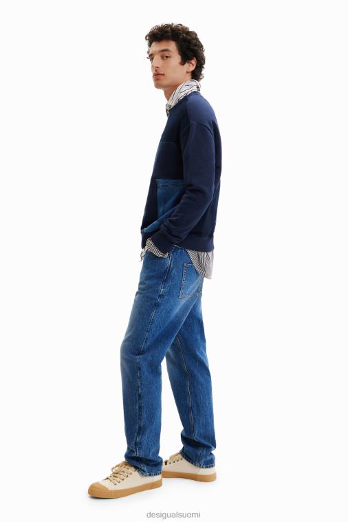 denim tilkkutäkki collegepaita Desigual miehet F4V041529 vaatetus