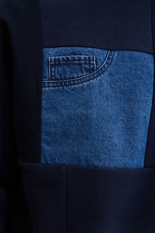 denim tilkkutäkki collegepaita Desigual miehet F4V041529 vaatetus