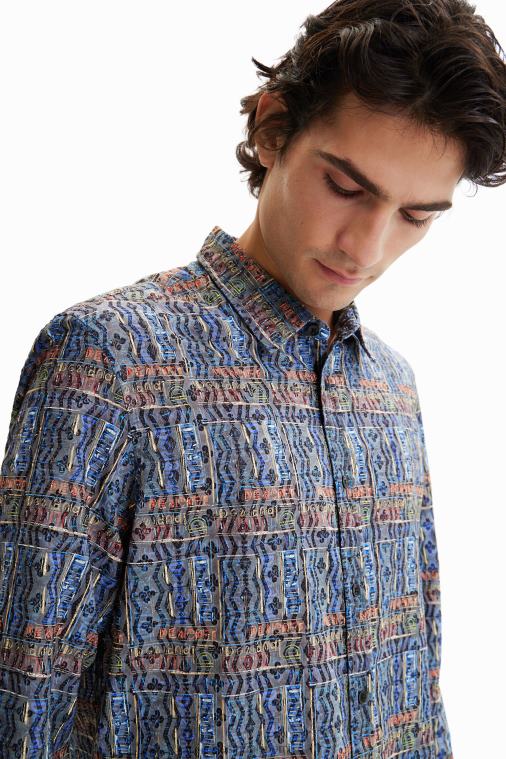 brodeerattu taiteellinen logopaita Desigual miehet F4V041543 vaatetus