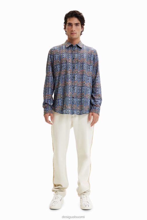 brodeerattu taiteellinen logopaita Desigual miehet F4V041543 vaatetus