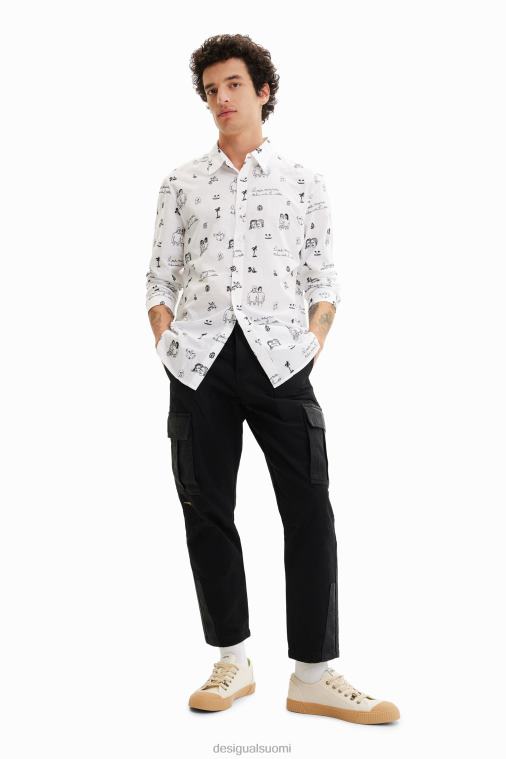 brodeerattu voile-paita Desigual miehet F4V041657 vaatetus