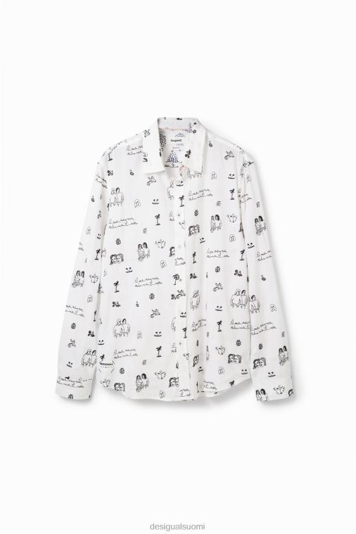 brodeerattu voile-paita Desigual miehet F4V041657 vaatetus