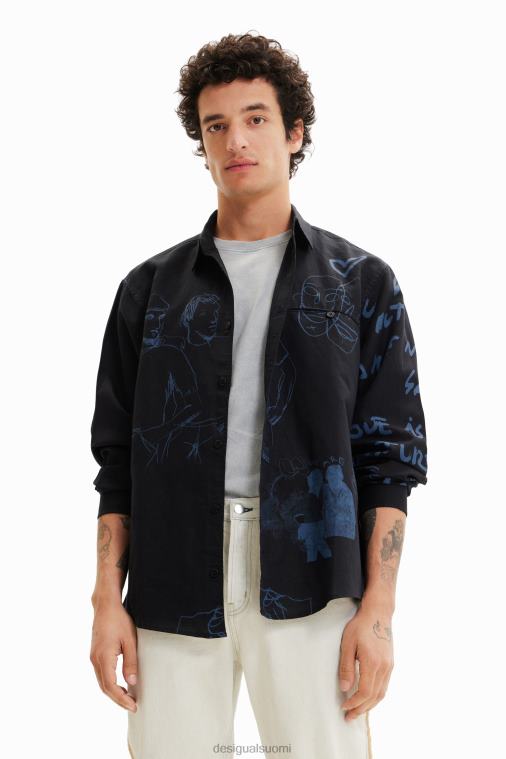 pellavakuvioinen paita Desigual miehet F4V041579 vaatetus