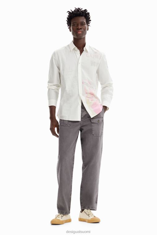 popliini sanomalehtipaita Desigual miehet F4V041659 vaatetus