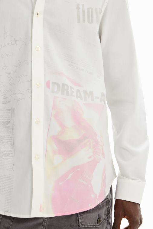 popliini sanomalehtipaita Desigual miehet F4V041659 vaatetus