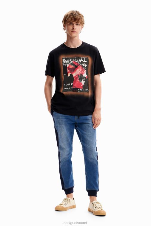 kollaasi patch t-paita Desigual miehet F4V041618 vaatetus