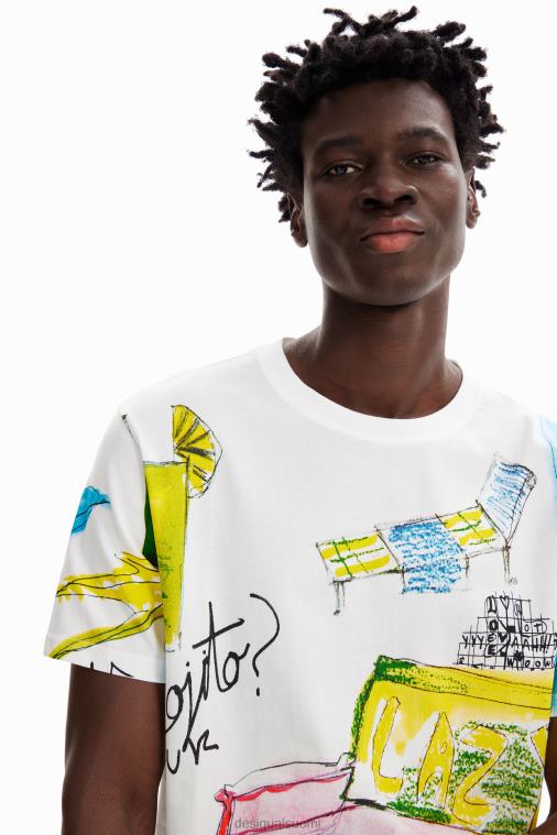 lyhythihainen enkeli t-paita Desigual miehet F4V041604 vaatetus