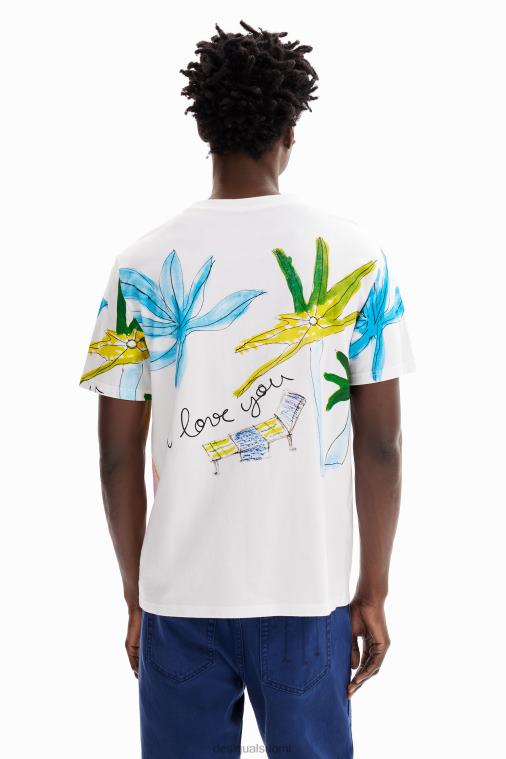 lyhythihainen enkeli t-paita Desigual miehet F4V041604 vaatetus