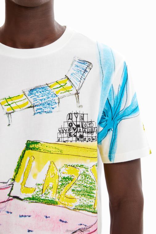 lyhythihainen enkeli t-paita Desigual miehet F4V041604 vaatetus