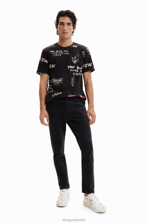 lyhythihainen teksti-t-paita Desigual miehet F4V041521 vaatetus
