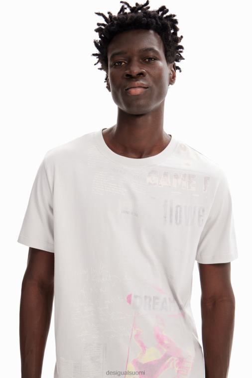 puuvillainen sanomalehti t-paita Desigual miehet F4V041630 vaatetus