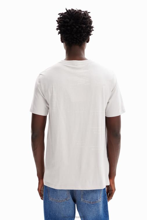 puuvillainen sanomalehti t-paita Desigual miehet F4V041630 vaatetus