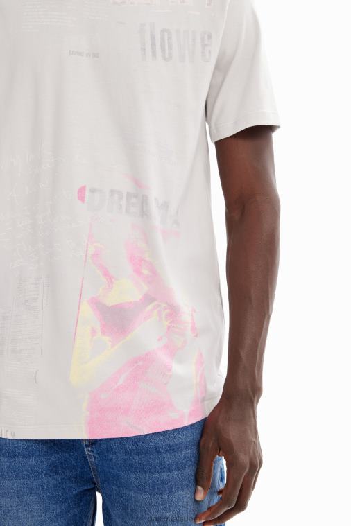 puuvillainen sanomalehti t-paita Desigual miehet F4V041630 vaatetus