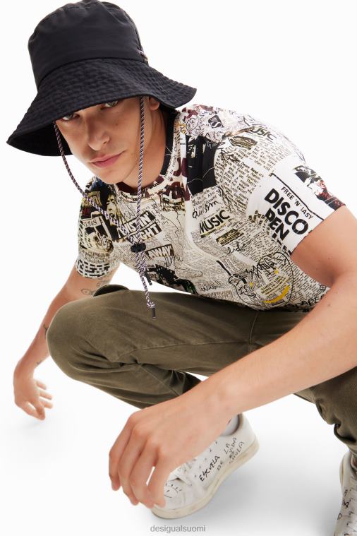 sanomalehti t-paita Desigual miehet F4V041683 vaatetus
