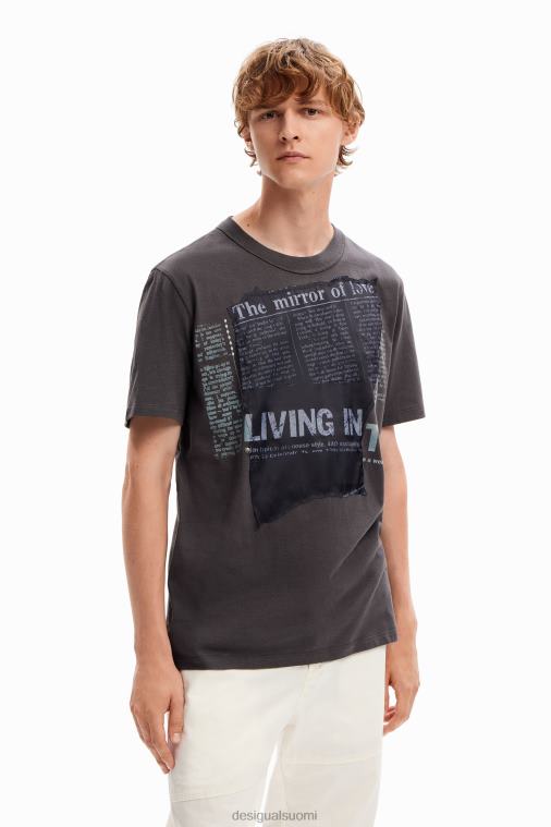 sanomalehtimerkki t-paita Desigual miehet F4V041664 vaatetus