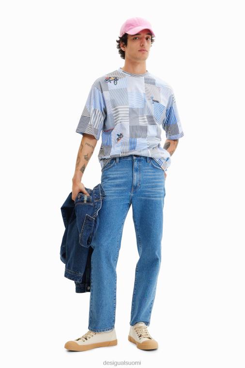 tilkkutöitä brodeerattu t-paita Desigual miehet F4V041689 vaatetus