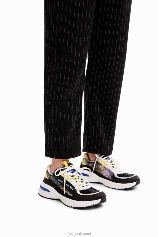 tilkkuväriset vetoketjulliset juoksulenkkarit Desigual naiset F4V041490 jalkineet