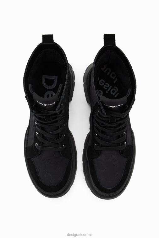 leopardivaikutteiset nauhasaappaat Desigual naiset F4V04641 jalkineet