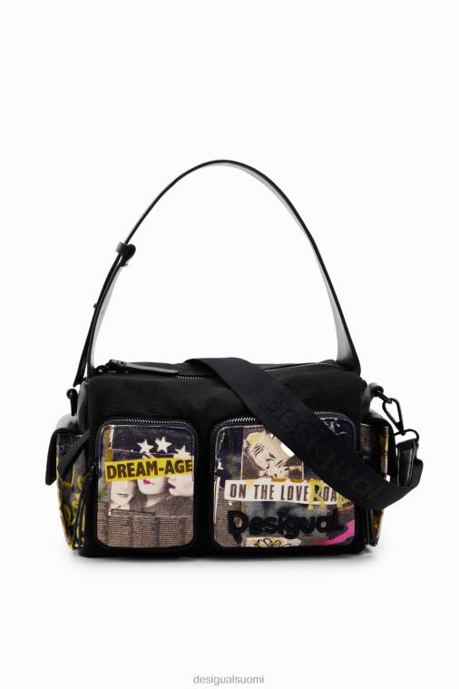 iso kankainen sanomalehtipussi Desigual naiset F4V041182 lisävaruste