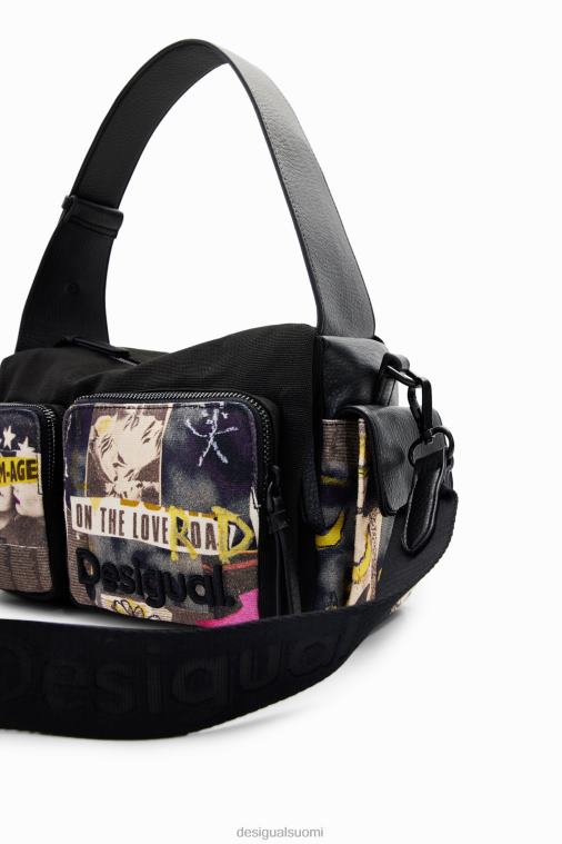 iso kankainen sanomalehtipussi Desigual naiset F4V041182 lisävaruste