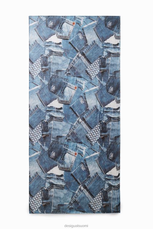denim patchwork suorakaiteen muotoinen foulard Desigual naiset F4V04230 lisävaruste