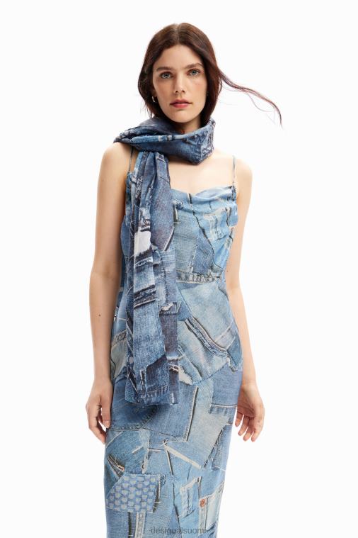 denim patchwork suorakaiteen muotoinen foulard Desigual naiset F4V04230 lisävaruste