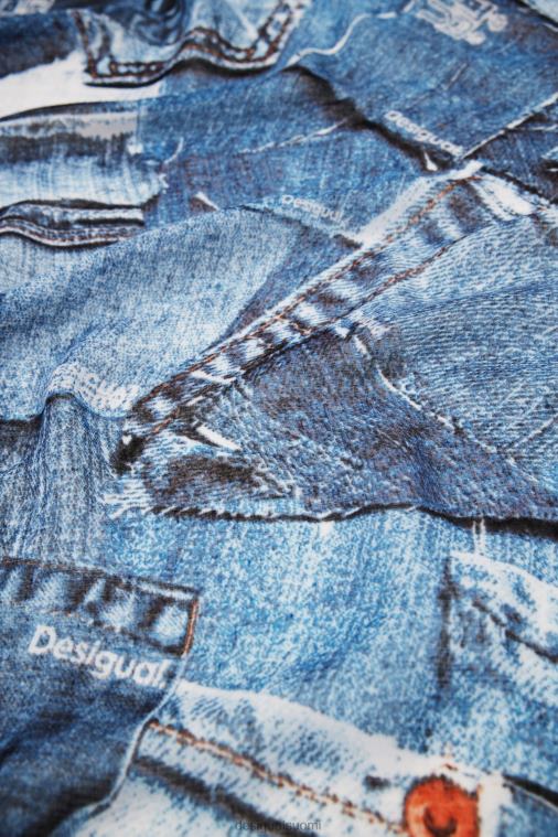 denim patchwork suorakaiteen muotoinen foulard Desigual naiset F4V04230 lisävaruste