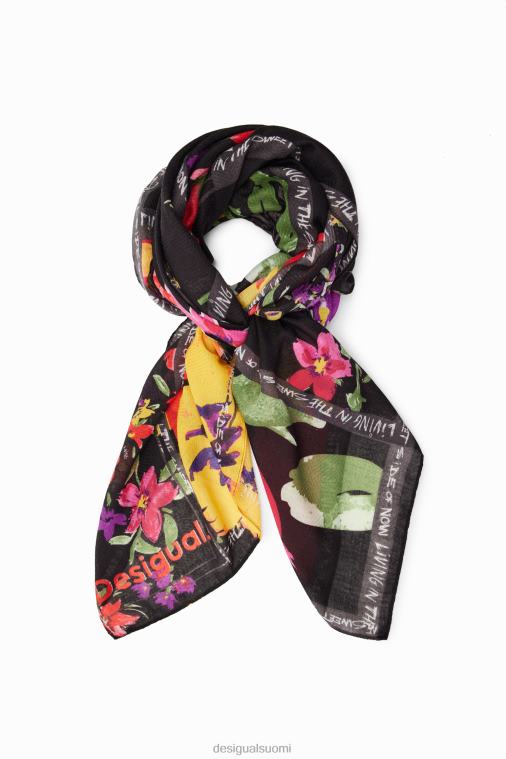 kukka tilkkutäkki suorakulmainen foulard Desigual naiset F4V041444 lisävaruste