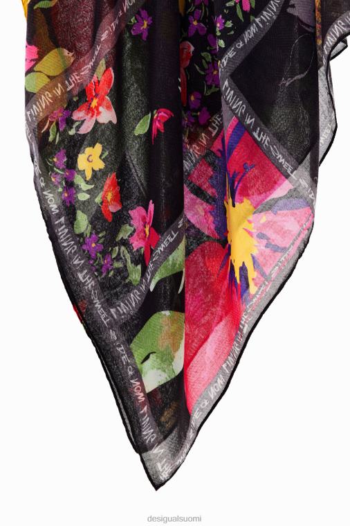 kukka tilkkutäkki suorakulmainen foulard Desigual naiset F4V041444 lisävaruste