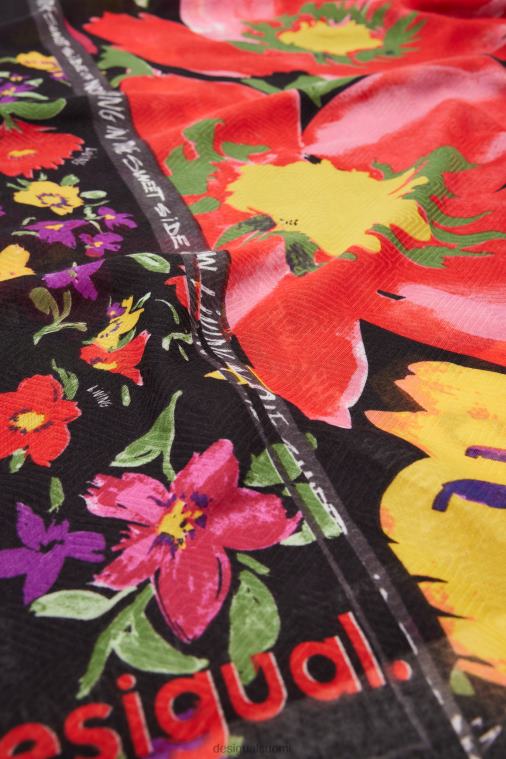kukka tilkkutäkki suorakulmainen foulard Desigual naiset F4V041444 lisävaruste