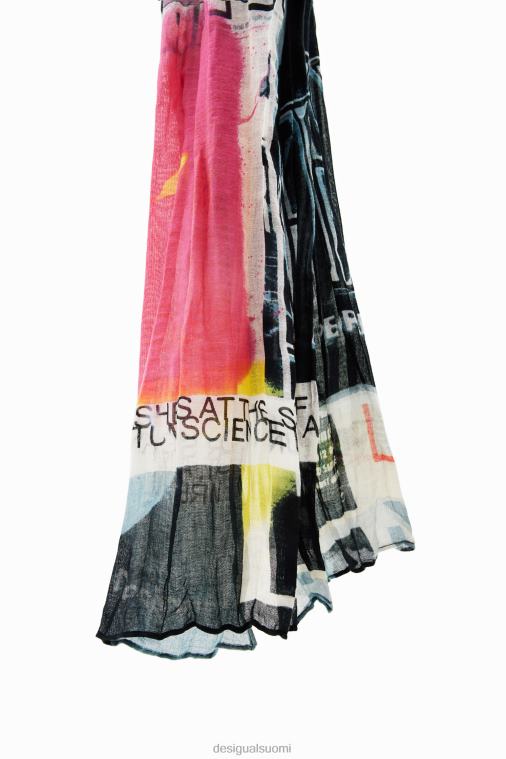 suorakaiteen muotoinen ryppyinen sanomalehti foulard Desigual naiset F4V04338 lisävaruste