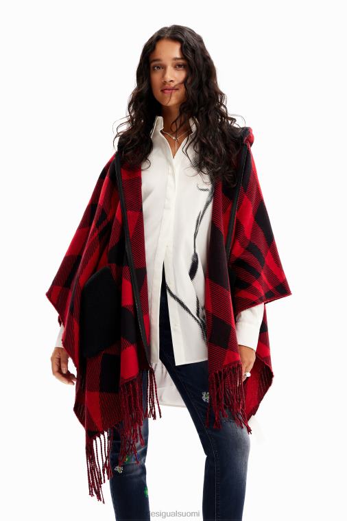 ruudullinen hupullinen poncho Desigual naiset F4V041448 lisävaruste