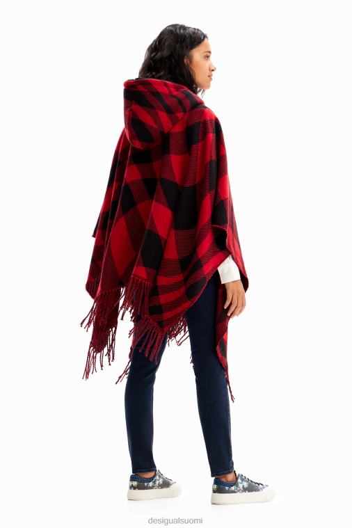 ruudullinen hupullinen poncho Desigual naiset F4V041448 lisävaruste