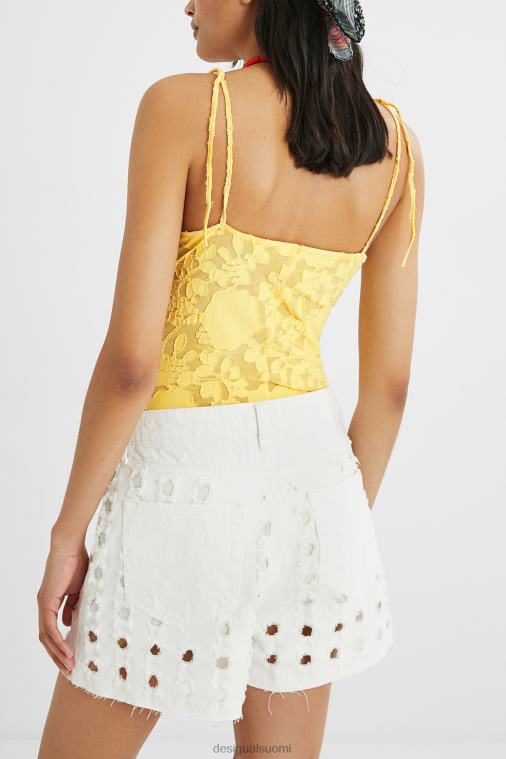 brodeerattu body, hienot olkaimet Desigual naiset F4V041134 vaatetus