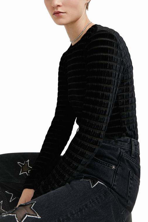 samettinen raidallinen ohut body Desigual naiset F4V04558 vaatetus